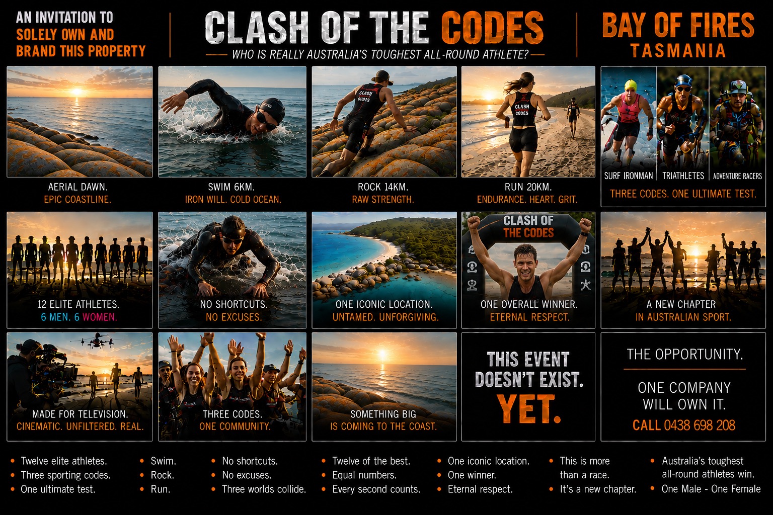 Clash of the Codes — Bay of Fires Tasmania. An invitation to solely own and brand this property.